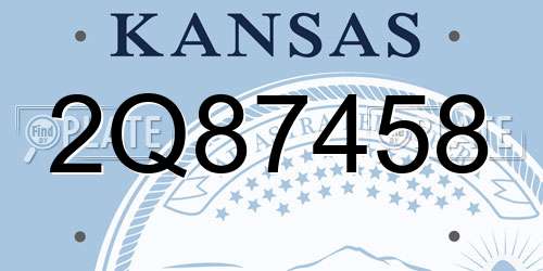 2Q87458 Kansas License Plate