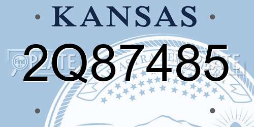 2Q87485 Kansas License Plate