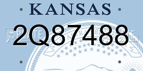 2Q87488 Kansas License Plate
