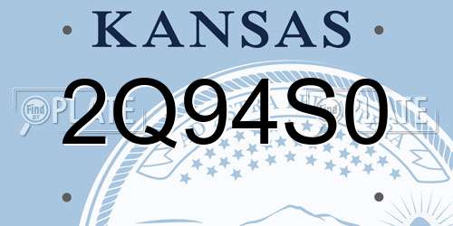 2Q94S0 Kansas License Plate