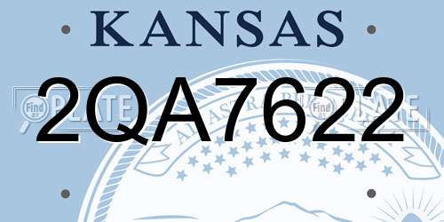 2QA7622 Kansas License Plate