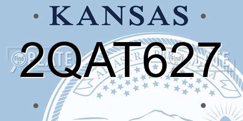 2QAT627 Kansas License Plate