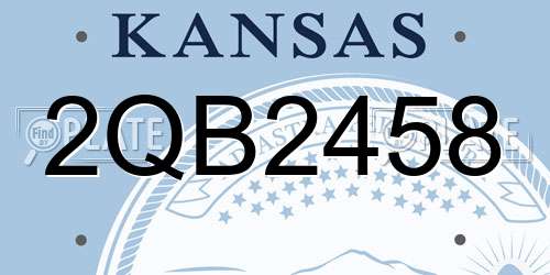 2QB2458 Kansas License Plate