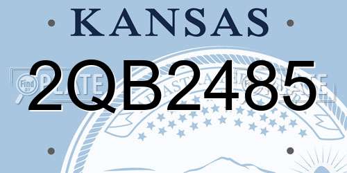 2QB2485 Kansas License Plate