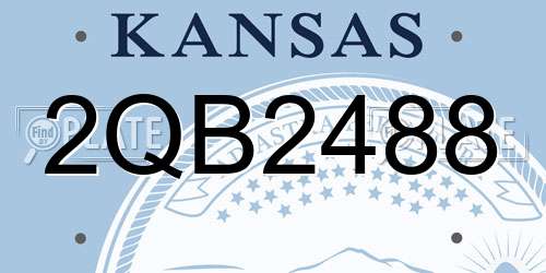 2QB2488 Kansas License Plate