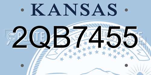 2QB7455 Kansas License Plate