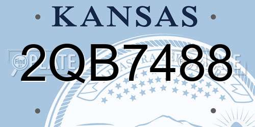 2QB7488 Kansas License Plate