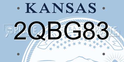 2QBG83 Kansas License Plate