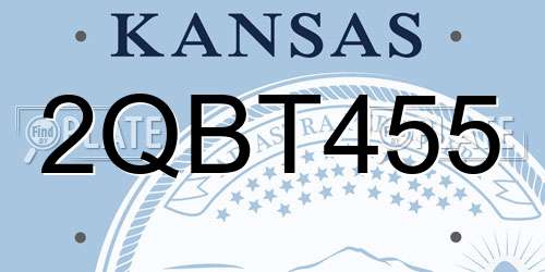 2QBT455 Kansas License Plate