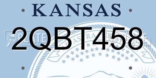 2QBT458 Kansas License Plate