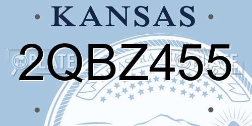 2QBZ455 Kansas License Plate