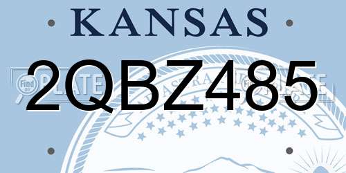 2QBZ485 Kansas License Plate