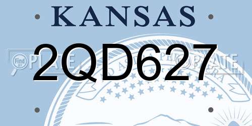 2QD627 Kansas License Plate