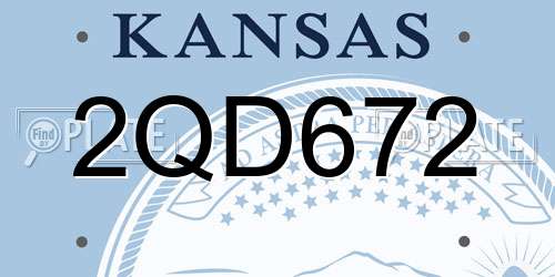 2QD672 Kansas License Plate