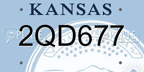 2QD677 Kansas License Plate