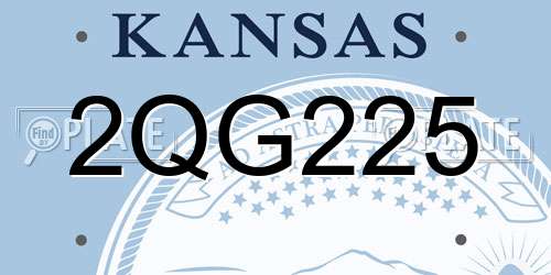 2QG225 Kansas License Plate