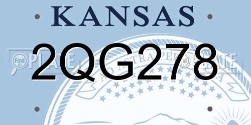 2QG278 Kansas License Plate