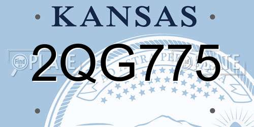 2QG775 Kansas License Plate