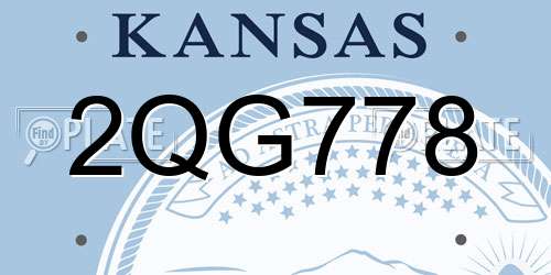 2QG778 Kansas License Plate