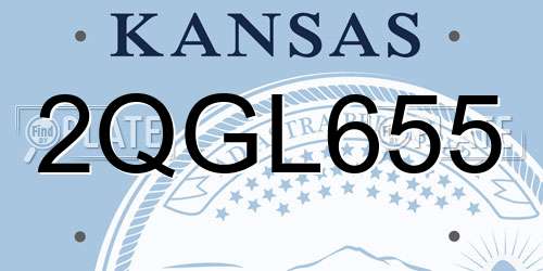 2QGL655 Kansas License Plate