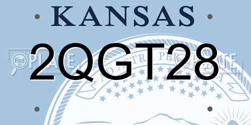 2QGT28 Kansas License Plate