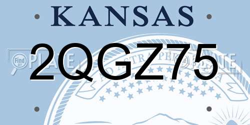 2QGZ75 Kansas License Plate