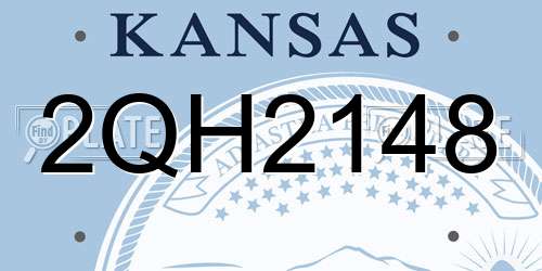 2QH2148 Kansas License Plate