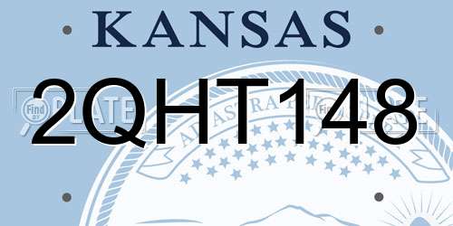 2QHT148 Kansas License Plate