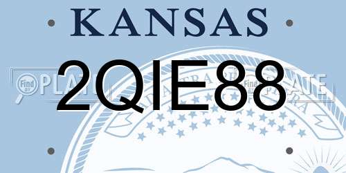 2QIE88 Kansas License Plate