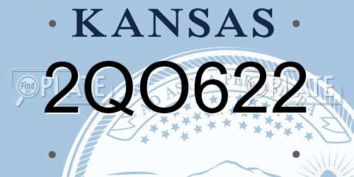 2QO622 Kansas License Plate