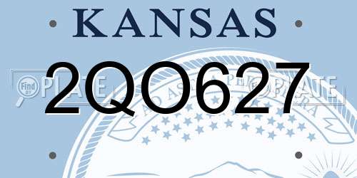2QO627 Kansas License Plate