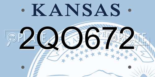 2QO672 Kansas License Plate