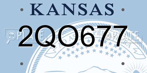 2QO677 Kansas License Plate