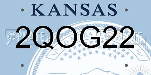 2QOG22 Kansas License Plate