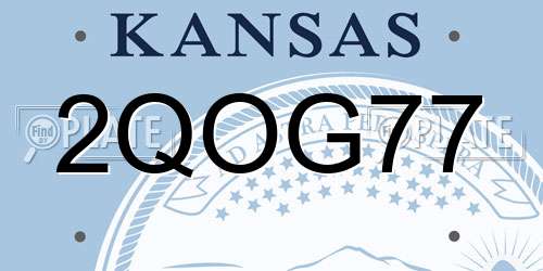 2QOG77 Kansas License Plate