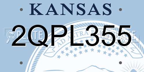 2QPL355 Kansas License Plate