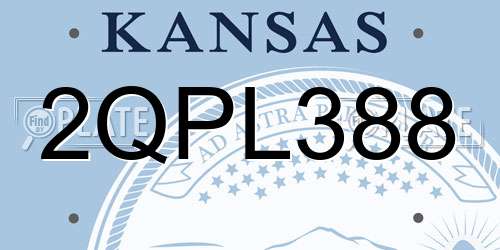 2QPL388 Kansas License Plate