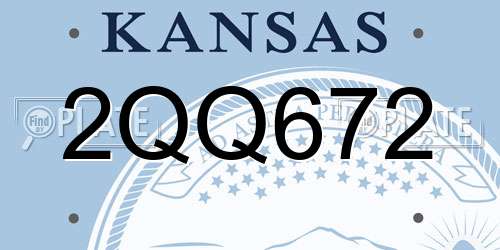 2QQ672 Kansas License Plate