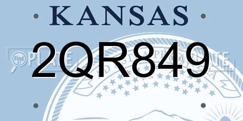 2QR849 Kansas License Plate