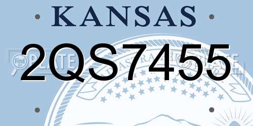 2QS7455 Kansas License Plate