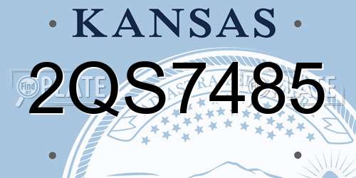 2QS7485 Kansas License Plate