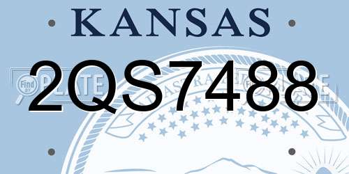 2QS7488 Kansas License Plate