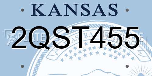 2QST455 Kansas License Plate