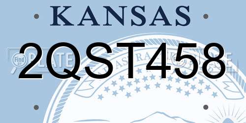 2QST458 Kansas License Plate