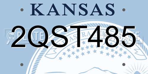 2QST485 Kansas License Plate