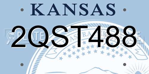 2QST488 Kansas License Plate