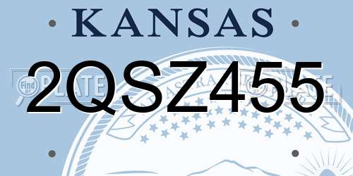 2QSZ455 Kansas License Plate