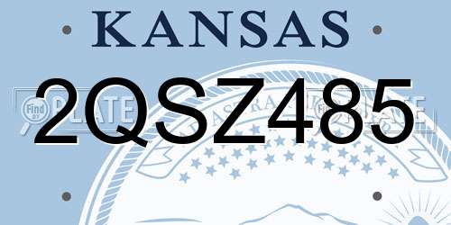 2QSZ485 Kansas License Plate
