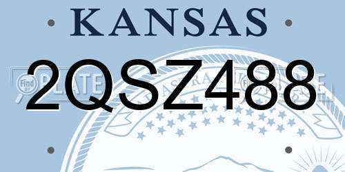 2QSZ488 Kansas License Plate