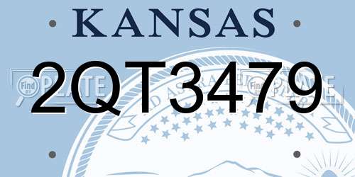 2QT3479 Kansas License Plate